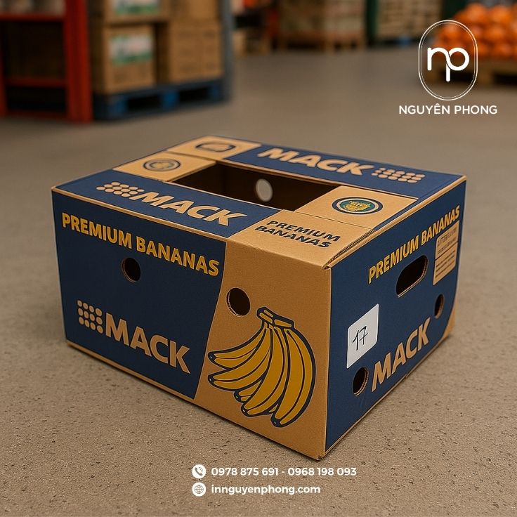 Mẫu thùng carton đựng chuối tiêu chuẩn